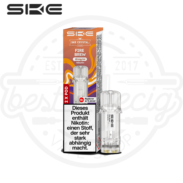 SKE Crystal Plus Pod Fire Brew NicSalt 2x 2ml