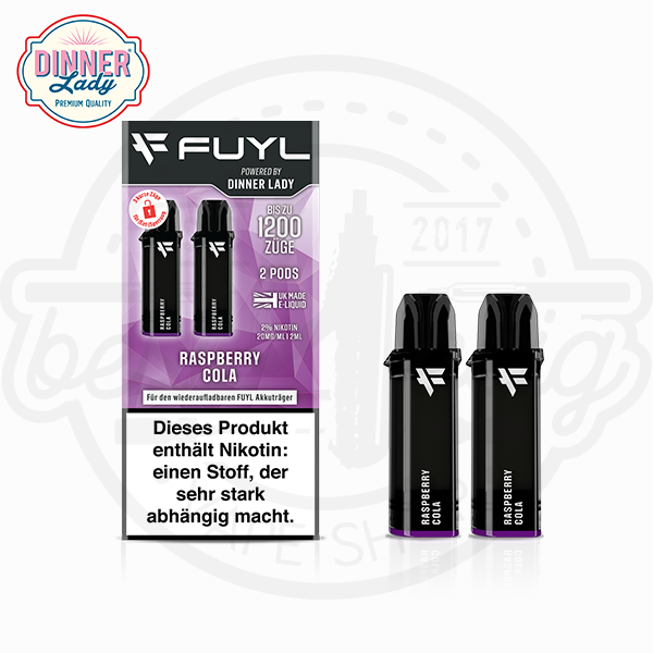 Fuyl by Dinner Lady Pod Raspberry Cola NicSalt 2x 2ml