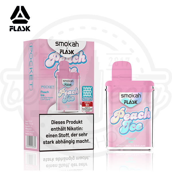 Flask X Pocket Einweg Vape - Peach Ice 20mg