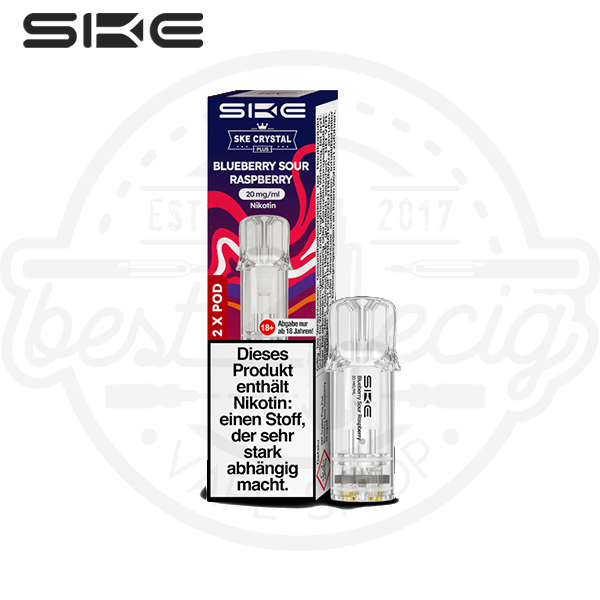 SKE Crystal Plus Pod Blueberry Sour Raspberry NicSalt 2x 2ml