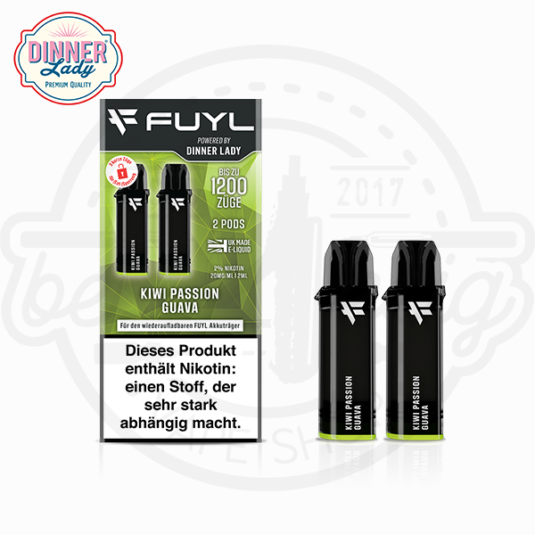 Fuyl by Dinner Lady Pod Kiwi Passion Guava NicSalt 2x 2ml