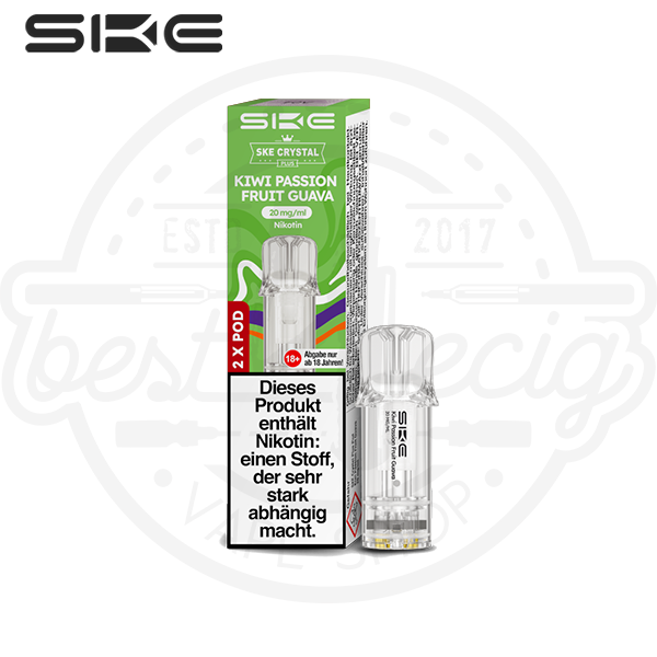 SKE Crystal Plus Pod Kiwi Passionfruit Guave NicSalt 2x 2ml