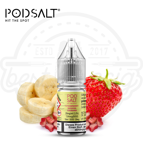 Pod Salt XTRA NicSalt Strawberry Banana Rhubarb 10ml