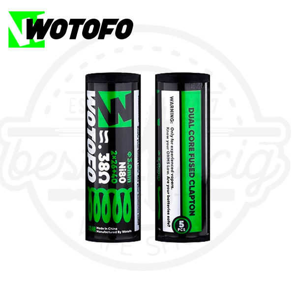 Wotofo Prebuilt Ni80 Dual Core Fused Clapton Coil 0,38 Ohm (5 Stück)